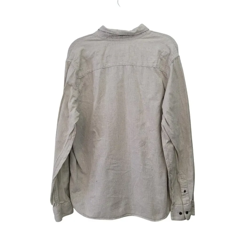 Banana Republic Size XL Tall Stone Beige Cotton Long Sleeve Button Up‎